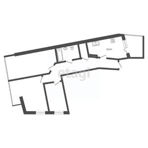 3-к квартира, вторичка, 80м2, 2/13 этаж