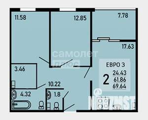 3-к квартира, вторичка, 70м2, 3/23 этаж