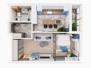 1-к квартира, строящийся дом, 46м2, 10/19 этаж