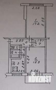 2-к квартира, вторичка, 47м2, 2/5 этаж