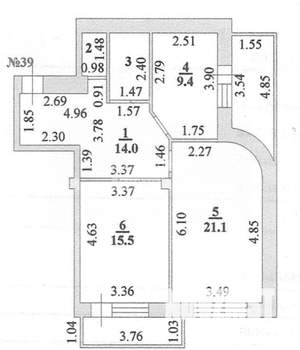 2-к квартира, вторичка, 65м2, 6/18 этаж