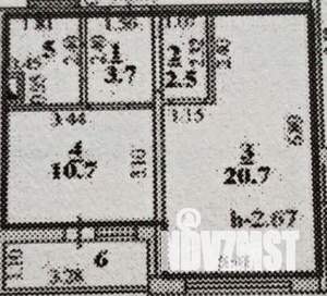 1-к квартира, вторичка, 43м2, 2/17 этаж