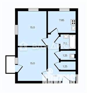 2-к квартира, вторичка, 51м2, 3/4 этаж