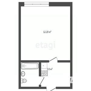 1-к квартира, вторичка, 19м2, 3/5 этаж