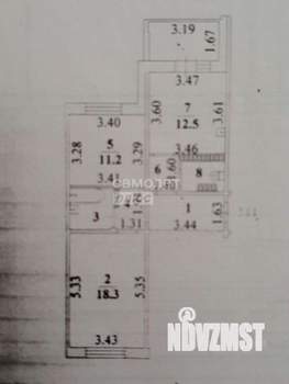 2-к квартира, вторичка, 58м2, 1/18 этаж