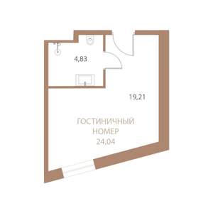 1-к квартира, вторичка, 24м2, 3/23 этаж