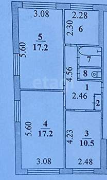 3-к квартира, вторичка, 61м2, 1/3 этаж