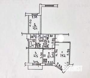 3-к квартира, вторичка, 63м2, 8/9 этаж