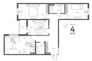 3-к квартира, вторичка, 86м2, 15/17 этаж