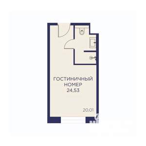 1-к квартира, вторичка, 25м2, 5/23 этаж