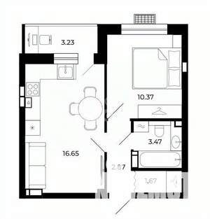 1-к квартира, вторичка, 38м2, 5/10 этаж
