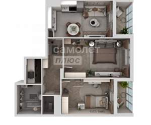 3-к квартира, вторичка, 72м2, 2/21 этаж