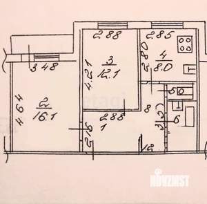 2-к квартира, вторичка, 52м2, 3/10 этаж