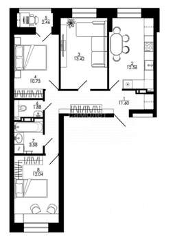 3-к квартира, вторичка, 71м2, 15/15 этаж