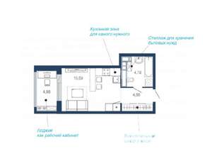 Студия квартира, вторичка, 30м2, 2/23 этаж