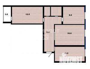 3-к квартира, вторичка, 61м2, 3/9 этаж