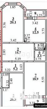 2-к квартира, вторичка, 76м2, 5/18 этаж