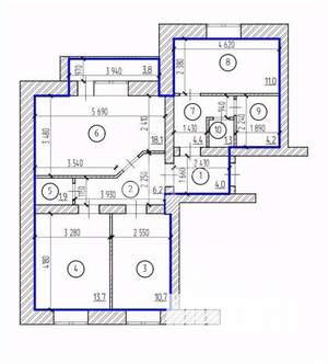 3-к квартира, вторичка, 87м2, 6/9 этаж