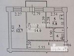 2-к квартира, вторичка, 42м2, 4/4 этаж