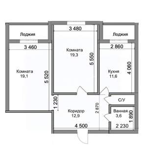 2-к квартира, вторичка, 71м2, 8/10 этаж