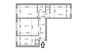 3-к квартира, вторичка, 65м2, 10/10 этаж