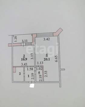 1-к квартира, вторичка, 41м2, 15/17 этаж