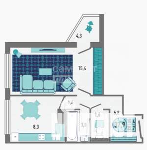 2-к квартира, вторичка, 64м2, 13/19 этаж