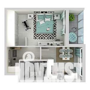 1-к квартира, строящийся дом, 41м2, 3/21 этаж