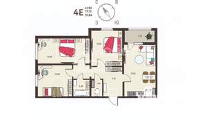 3-к квартира, вторичка, 80м2, 11/17 этаж