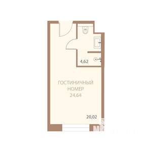 1-к квартира, вторичка, 25м2, 5/23 этаж