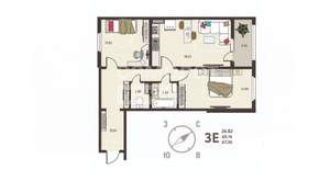 3-к квартира, вторичка, 67м2, 3/17 этаж