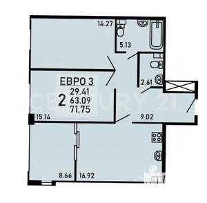 2-к квартира, сданный дом, 80м2, 21/26 этаж