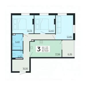 3-к квартира, вторичка, 88м2, 6/24 этаж