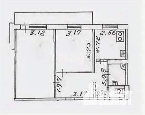 2-к квартира, вторичка, 50м2, 9/9 этаж