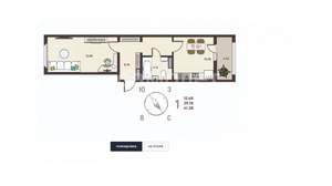 1-к квартира, вторичка, 41м2, 12/18 этаж