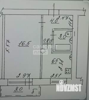 1-к квартира, вторичка, 30м2, 4/4 этаж