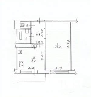 1-к квартира, вторичка, 36м2, 9/9 этаж
