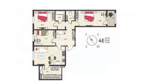 3-к квартира, вторичка, 91м2, 9/18 этаж