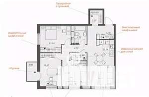 3-к квартира, вторичка, 86м2, 2/25 этаж