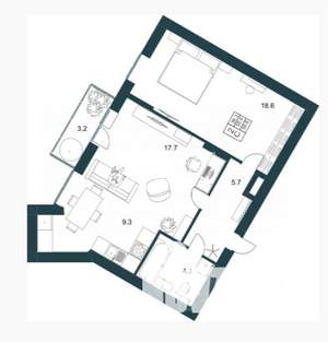 2-к квартира, вторичка, 60м2, 19/19 этаж