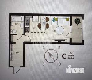 Студия квартира, вторичка, 31м2, 15/17 этаж