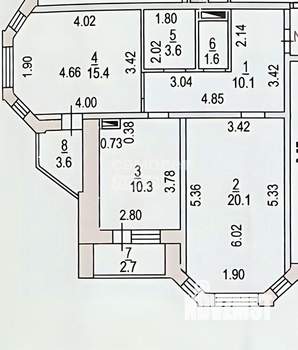 2-к квартира, вторичка, 61м2, 14/18 этаж