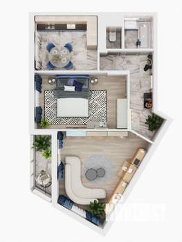 2-к квартира, строящийся дом, 64м2, 16/19 этаж