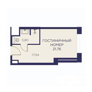 1-к квартира, вторичка, 21м2, 9/23 этаж