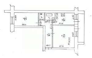 2-к квартира, вторичка, 52м2, 3/3 этаж