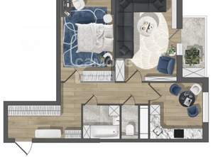 2-к квартира, вторичка, 66м2, 7/19 этаж