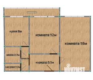 2-к квартира, вторичка, 50м2, 5/9 этаж