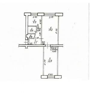 2-к квартира, вторичка, 45м2, 1/5 этаж