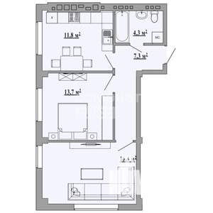 2-к квартира, вторичка, 54м2, 3/5 этаж