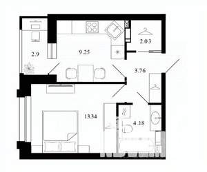 1-к квартира, вторичка, 36м2, 6/12 этаж